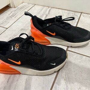 Nike Air Max 270 Kids Black and Orange Athletic Sneakers